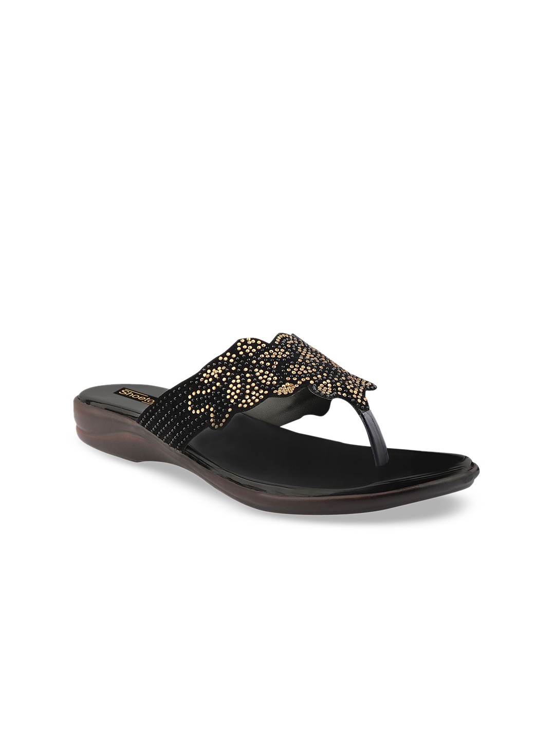 

Shoetopia Women Black Solid Open Toe Flats