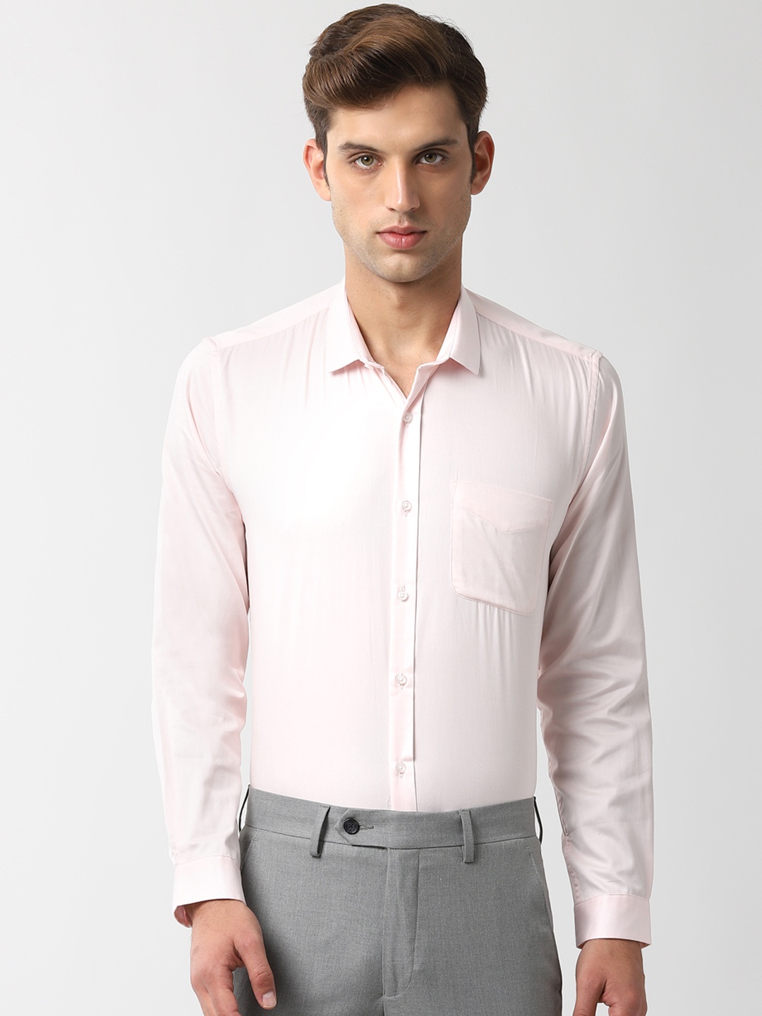 

Peter England Men Pink Slim Fit Solid Formal Shirt