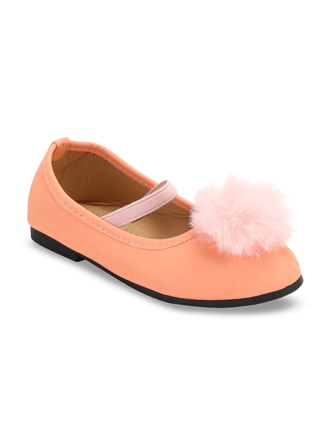 

PASSION PETALS Girls Peach-Coloured Solid Synthetic Suede Ballerinas