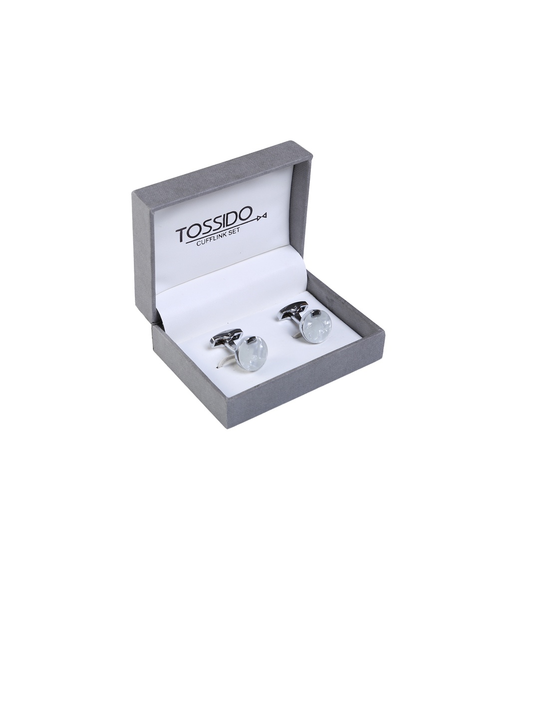 

Tossido White Geometric Cufflinks