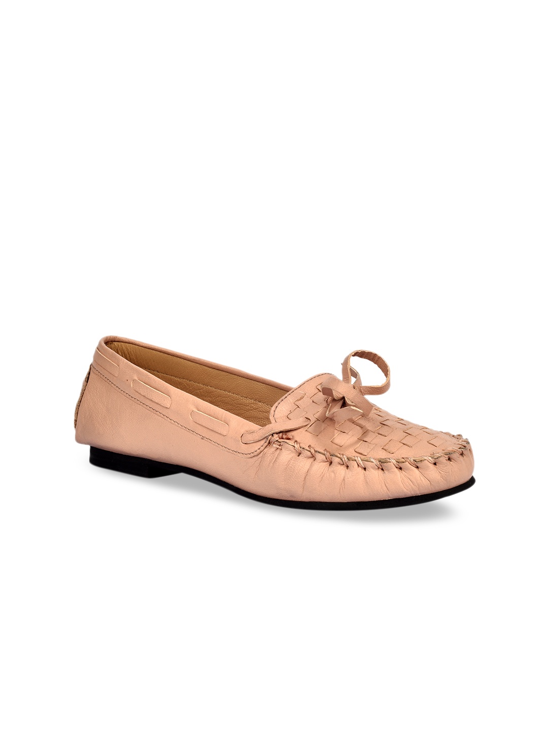 

Eske Women Pink Textured Leather Ballerinas