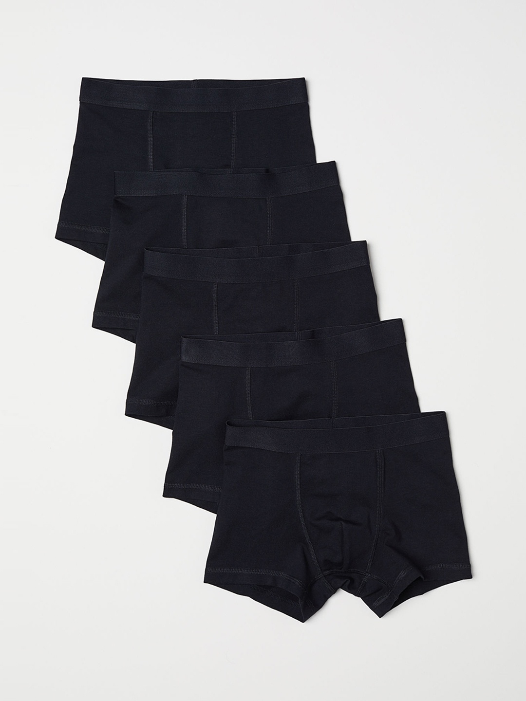 

H&M Boys Black Solid 5 Pack Boxer Trunks 0589521006