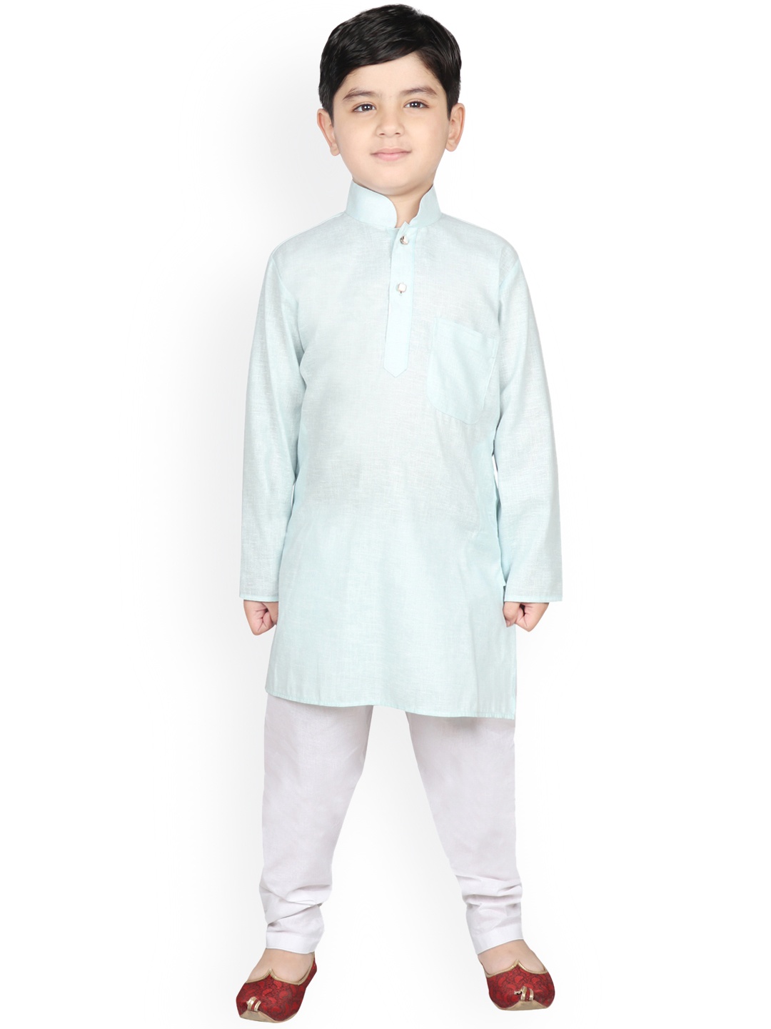 

SG YUVRAJ Boys Blue & White Solid Kurta with Pyjamas