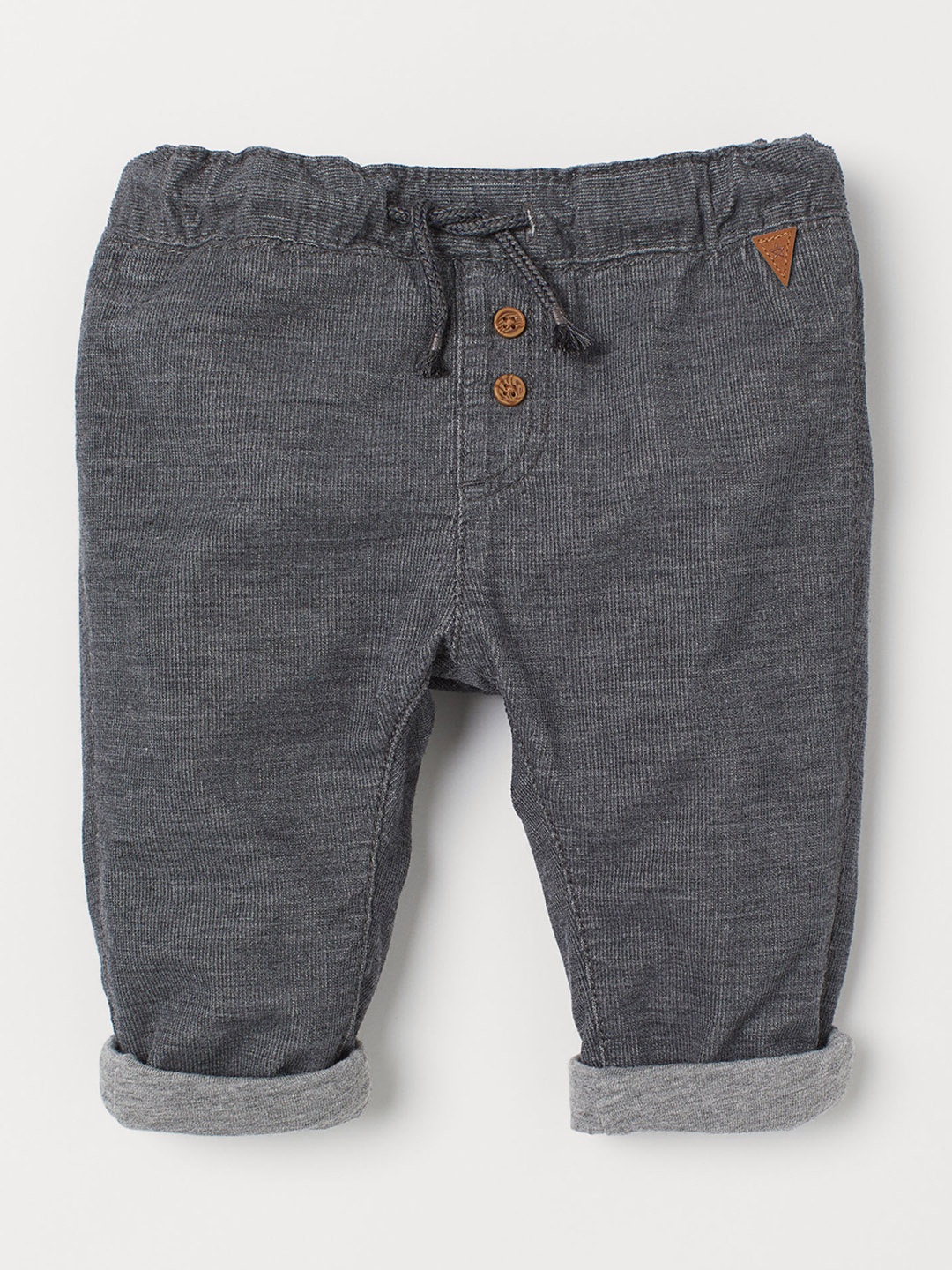 

H&M Boys Grey Fully Lined Corduroy Pure Cotton Trousers