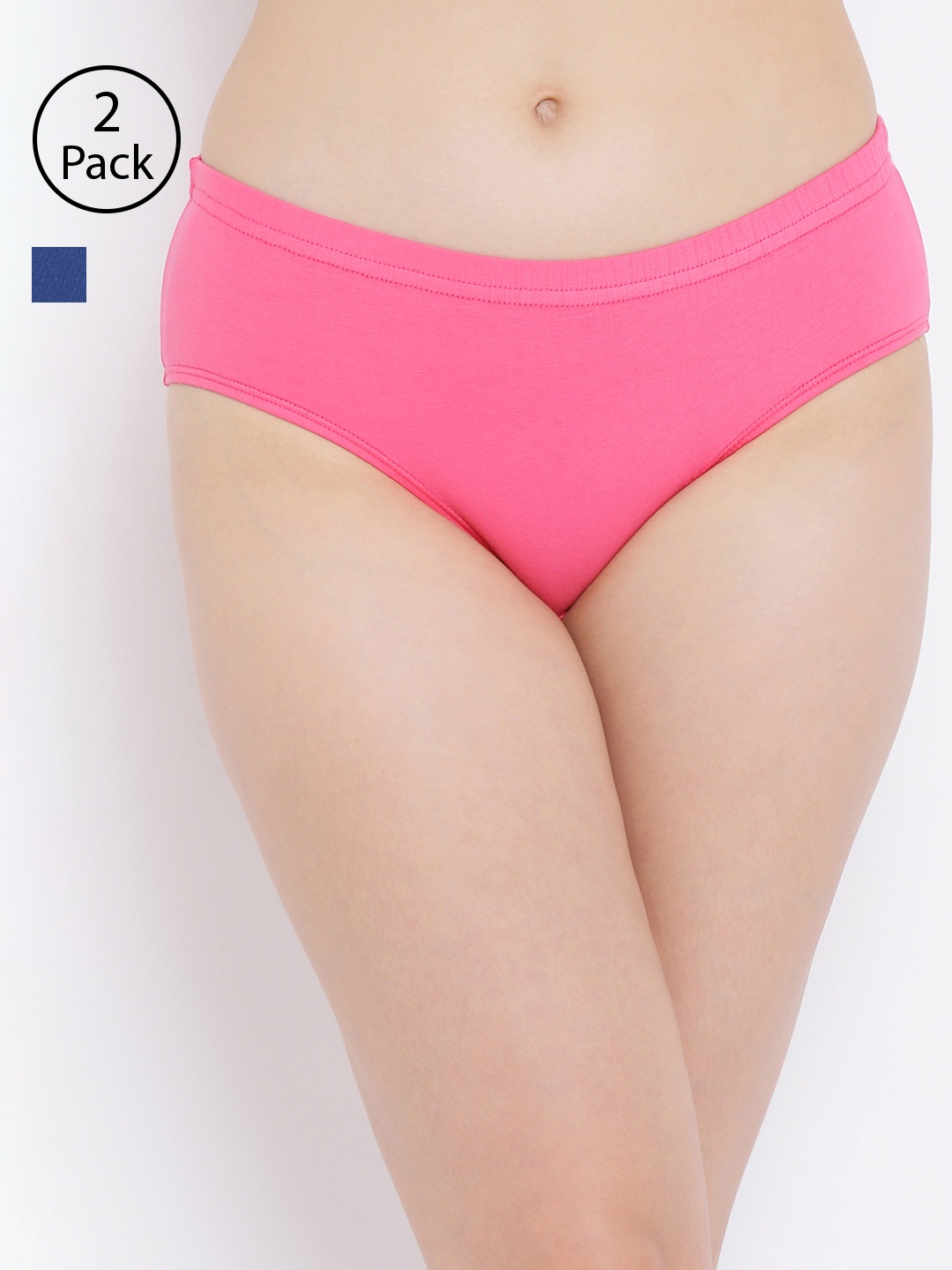 

Clovia Women Pack Of 2 Cotton Hipster Briefs COMPNC699XL, Pink