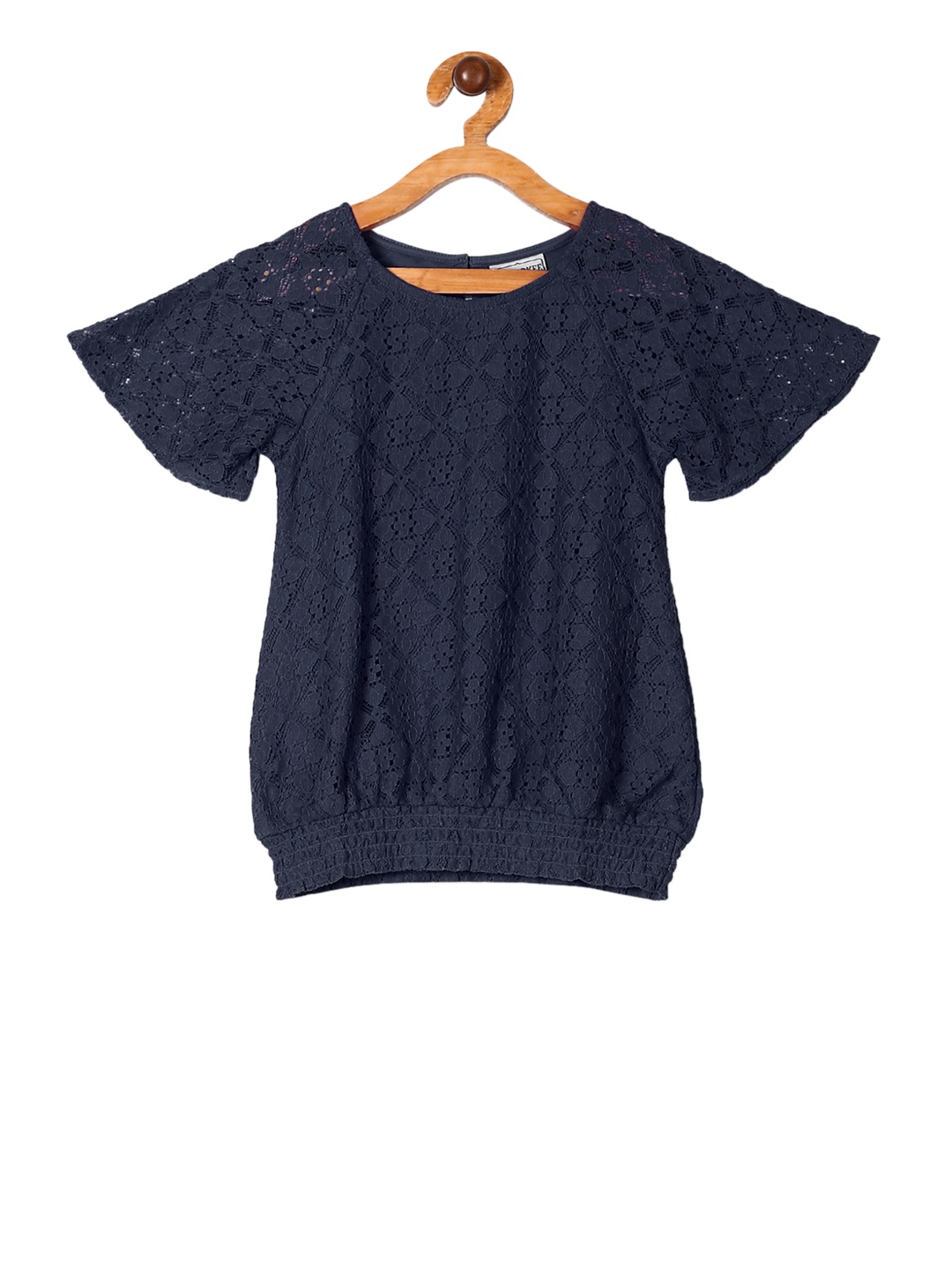

Cherokee Girls Navy Blue Self Design Blouson Top