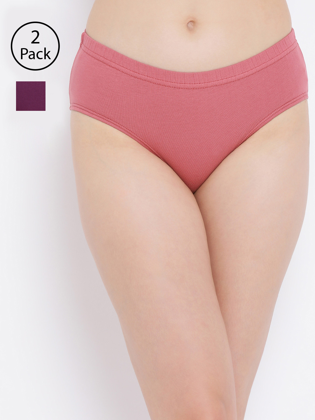 

Clovia Women Pack Of 2 Cotton Hipster Briefs COMPNC715XL, Pink