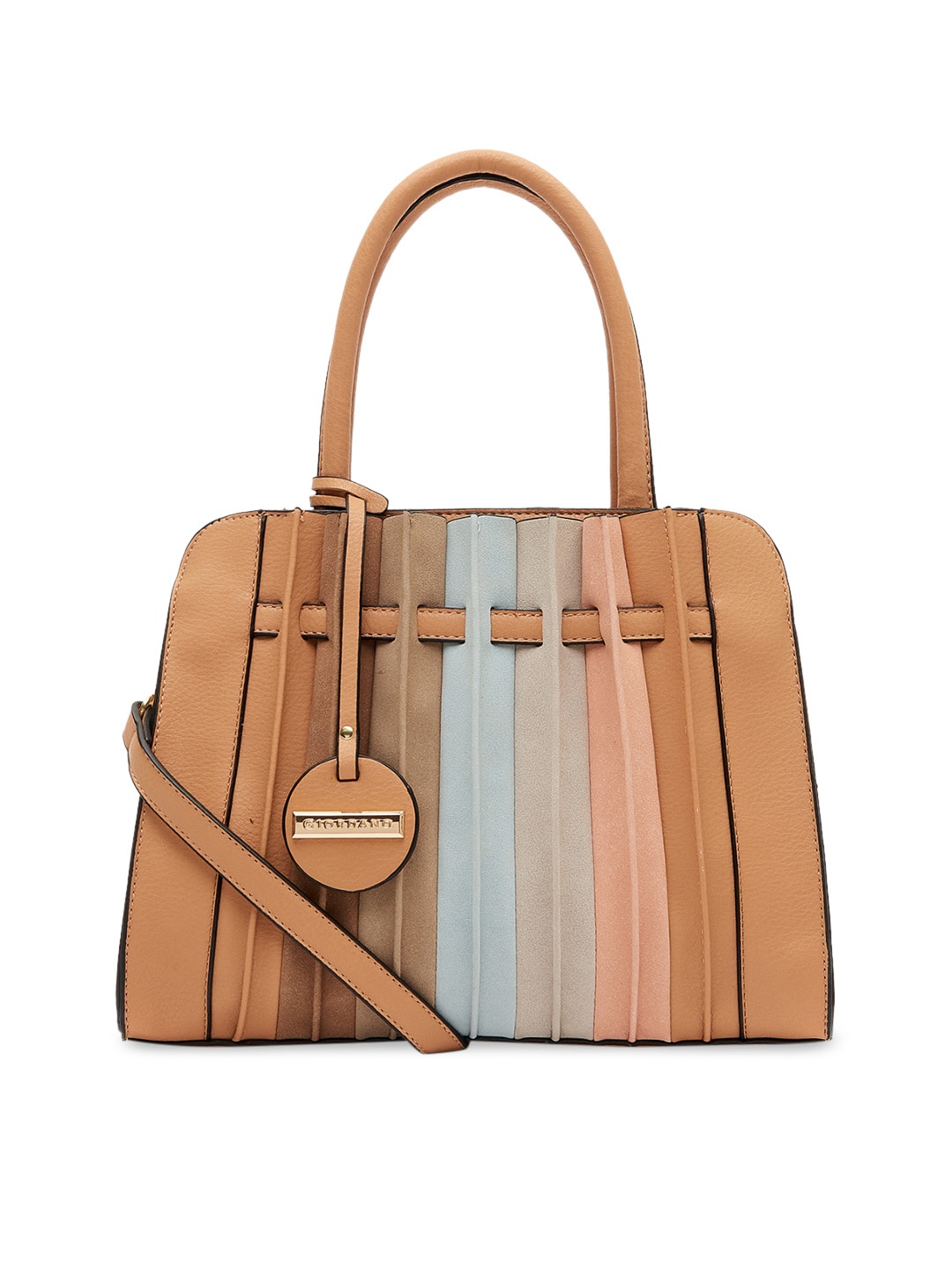 GIORDANO Brown Striped Handheld Bag