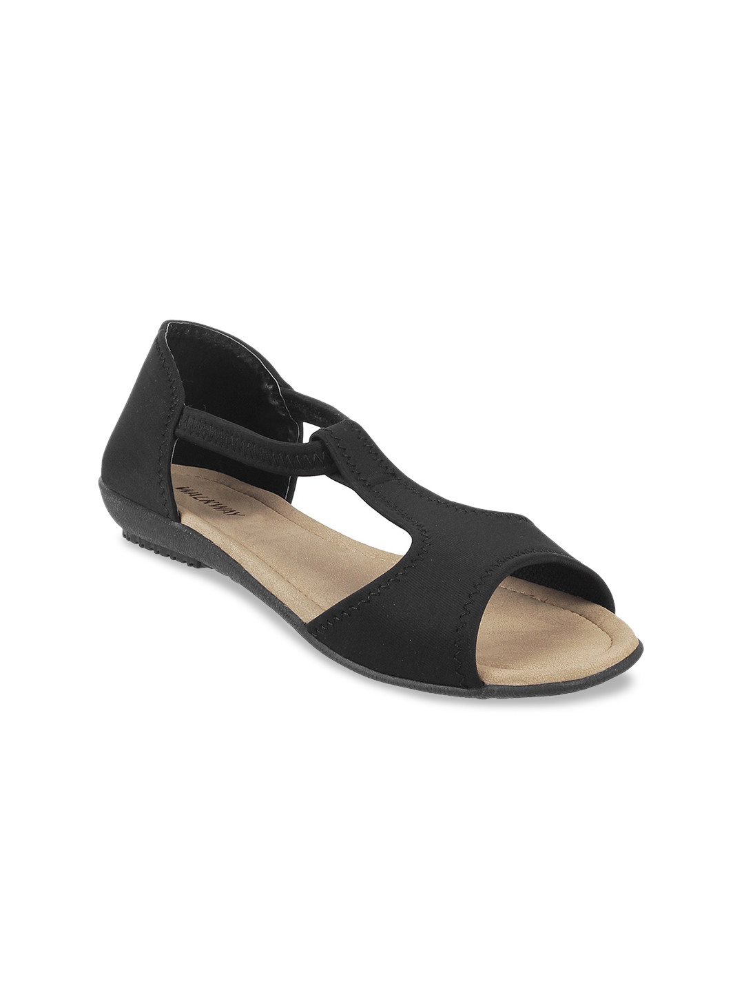 

WALKWAY by Metro Women Black Solid Open Toe Flats