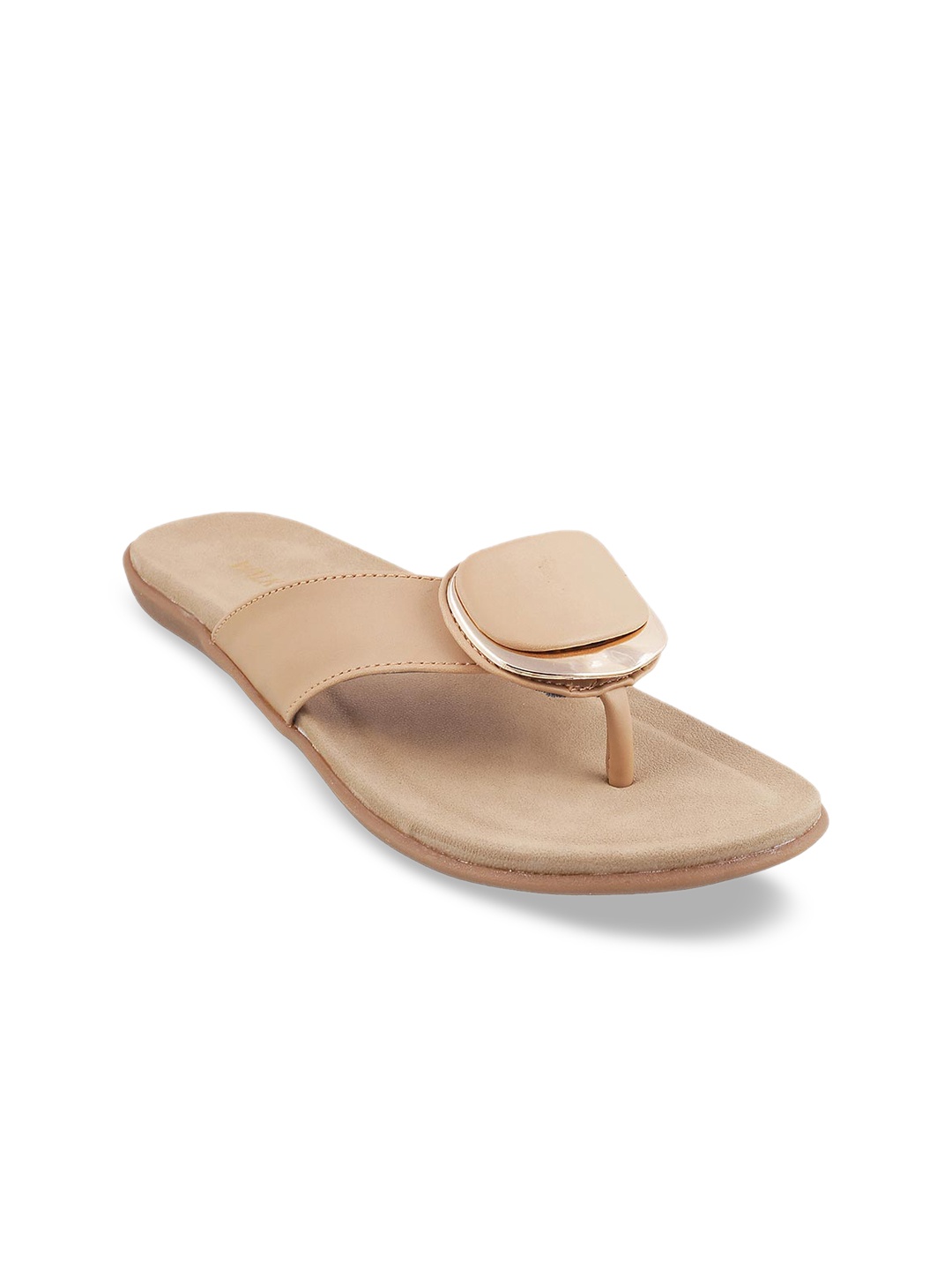 

WALKWAY by Metro Women Beige Solid Open Toe Flats