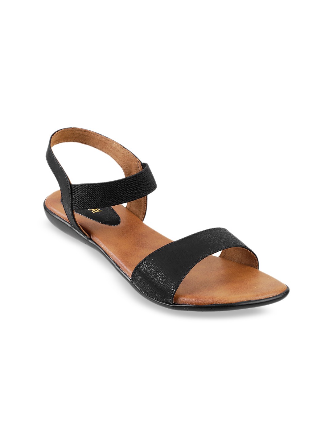 

WALKWAY by Metro Women Black Solid Open Toe Flats