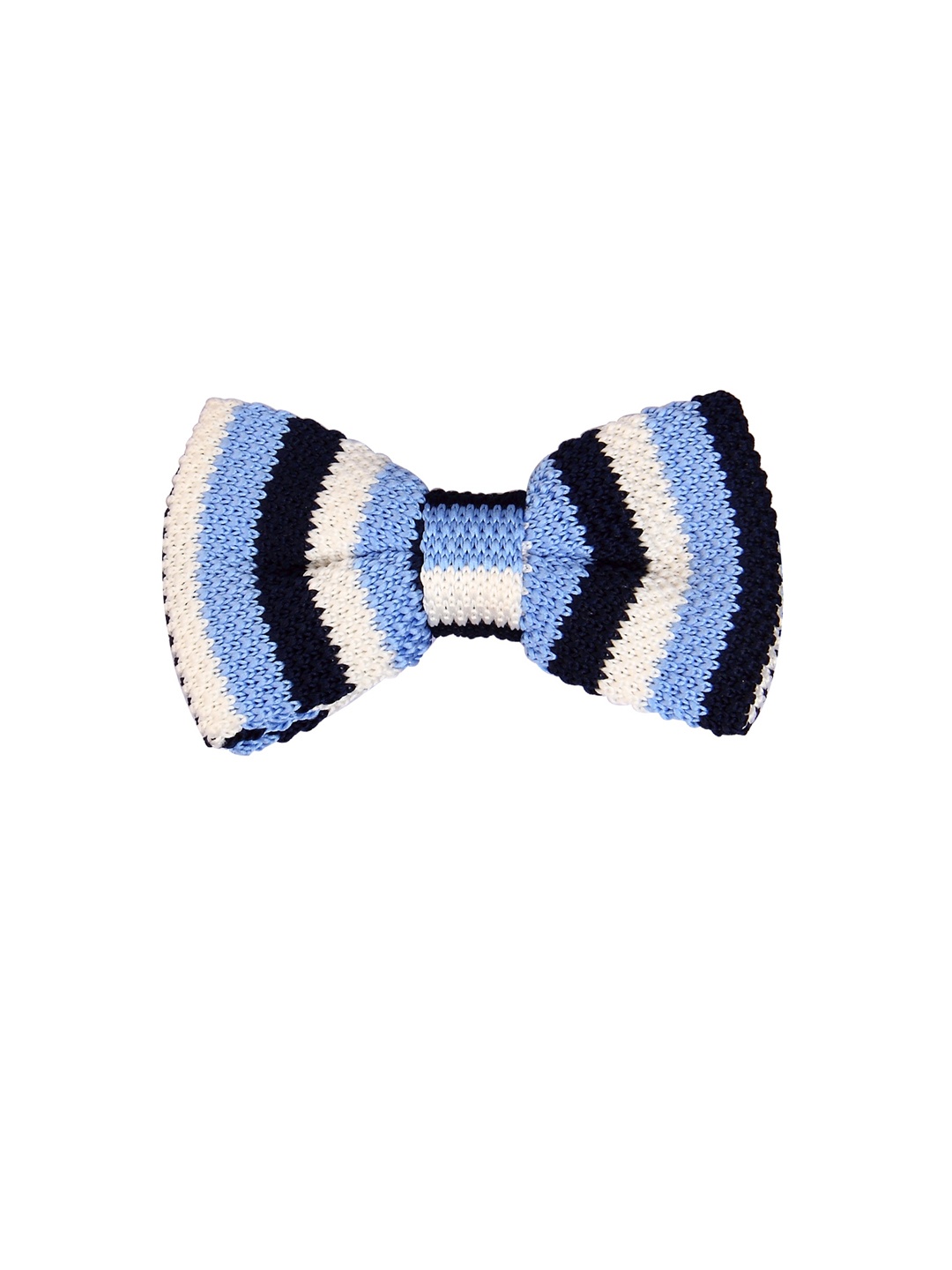 

Tossido Blue & Black Woven Design Knitted Bow Tie