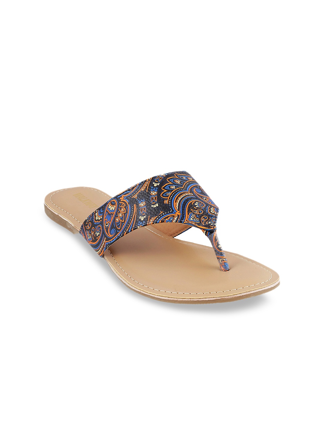 

WALKWAY by Metro Women Blue Printed Open Toe Flats