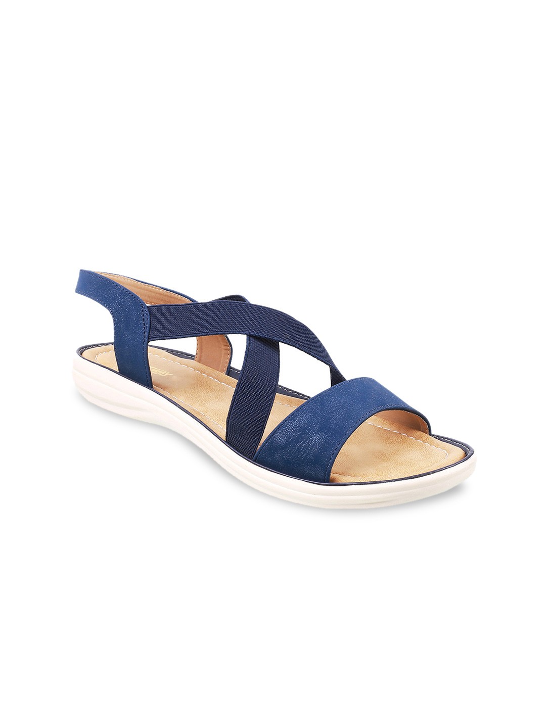 

WALKWAY by Metro Women Blue Solid Open Toe Flats