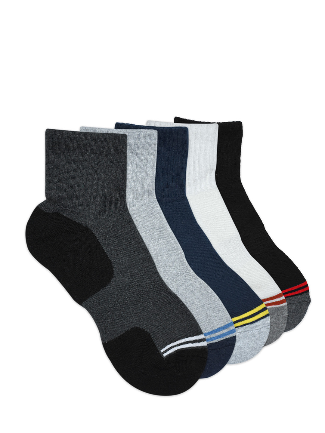 

Balenzia Men Pack of 5 Assorted Ankle-Length Sports Socks