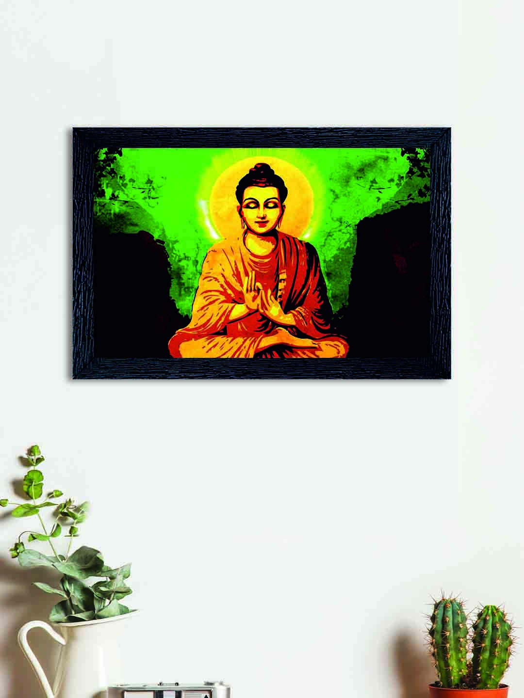 

nest ART Multicoloured Lord Buddha Synthetic Wood Wall Art, Multi