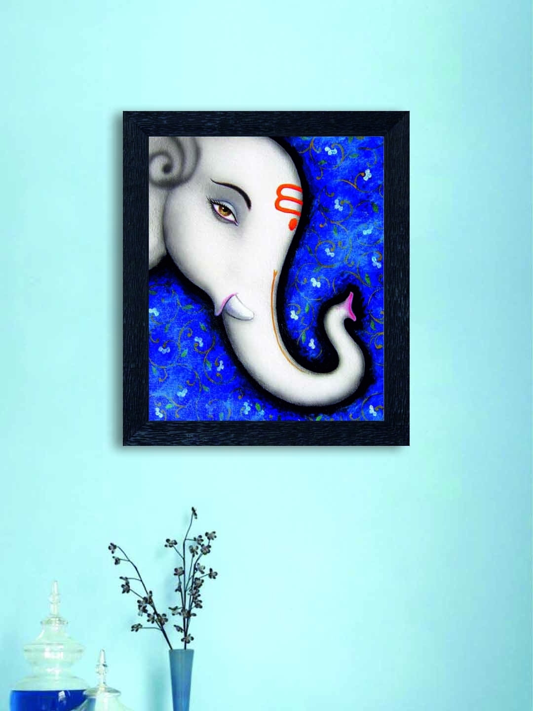 

nest ART Blue & White Lord Ganesha Synthetic Wood Wall Art