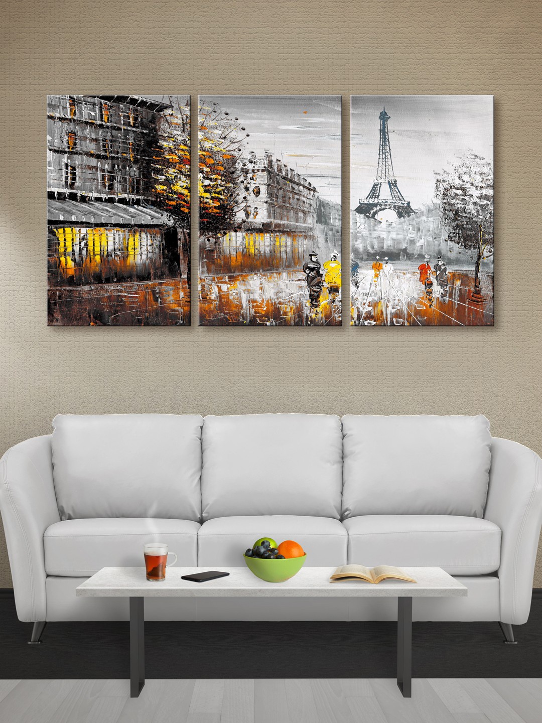 

999Store Multicoloured Eiffel Tower Canvas Wall Art, Multi