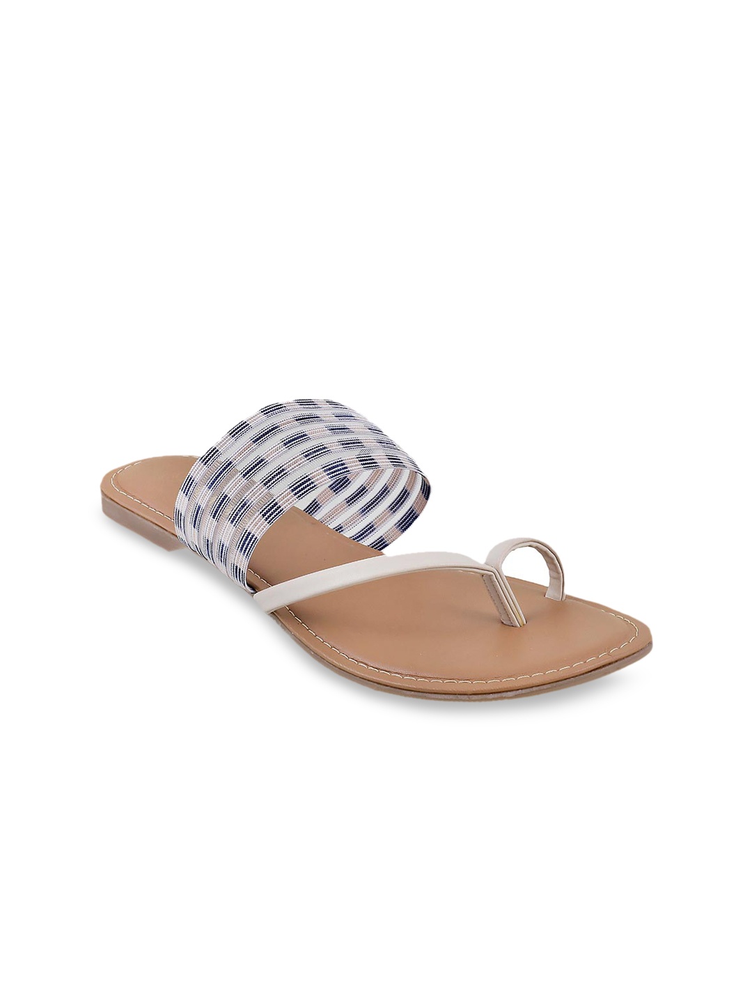 

WALKWAY by Metro Women Beige Woven Design One Toe Flats