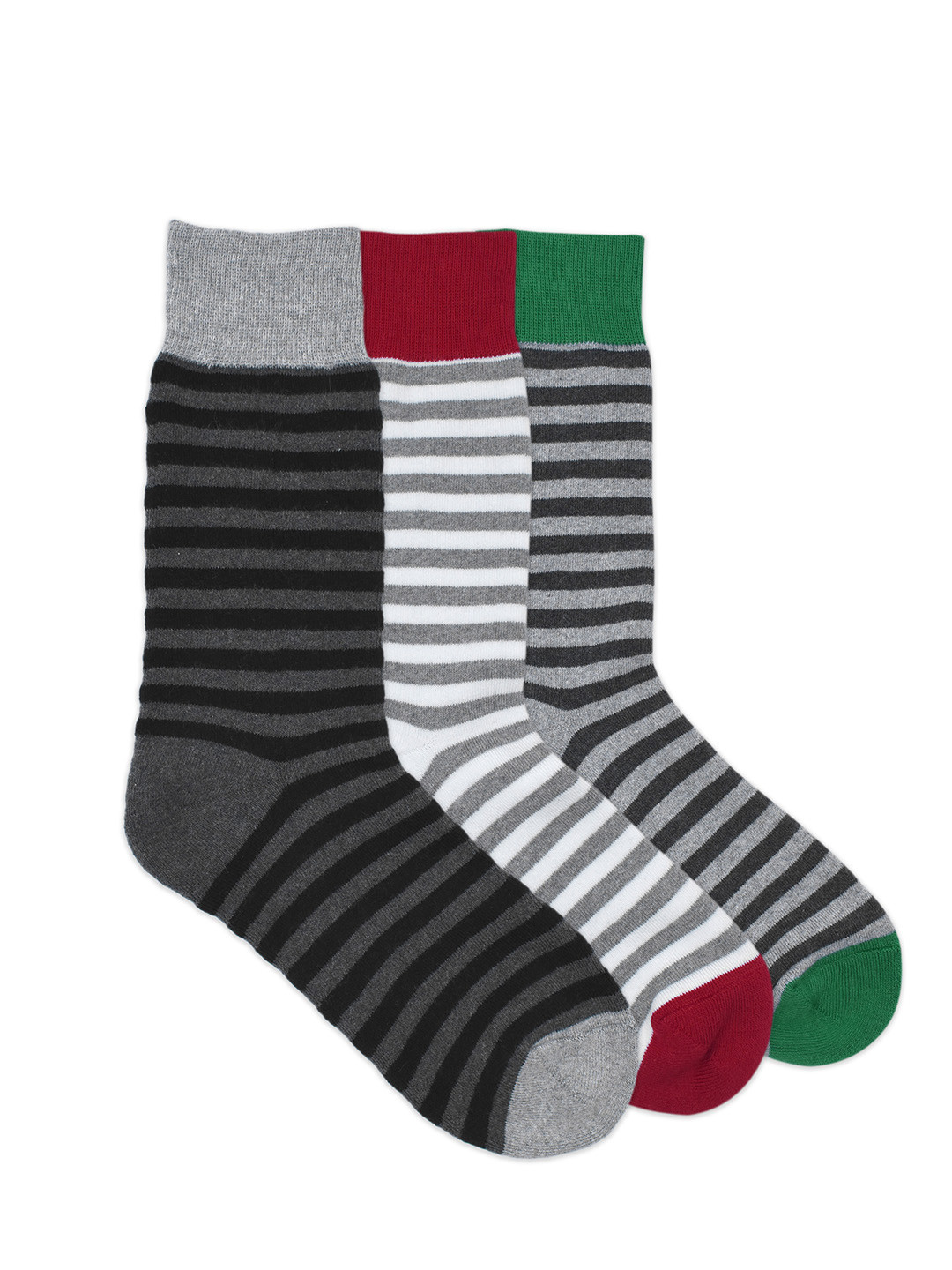 

Balenzia Men Pack of 3 Assorted Striped Ankle-Length Socks