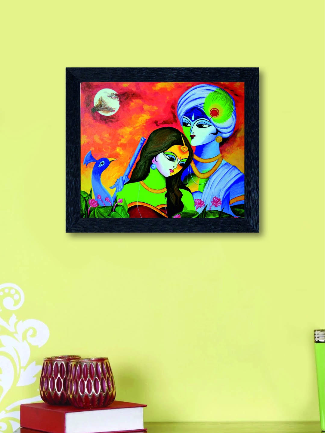 

nest ART Multicoloured Lord Krishna Synthetic Wood Wall Art, Multi