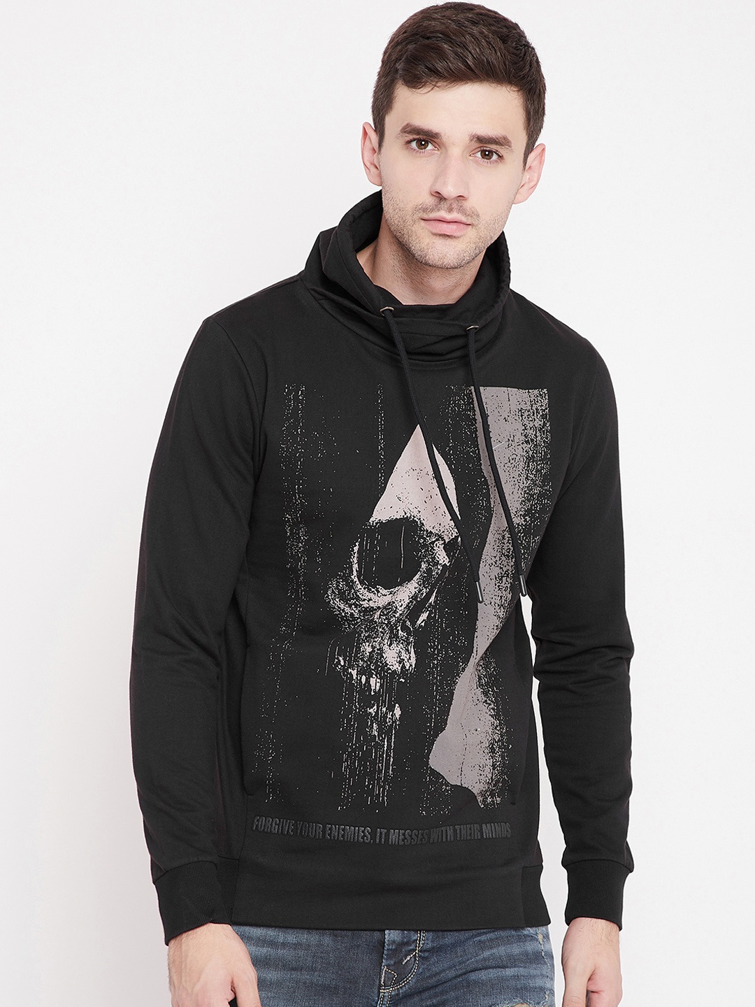 

PUNK Men Black Printed Sweatshirt