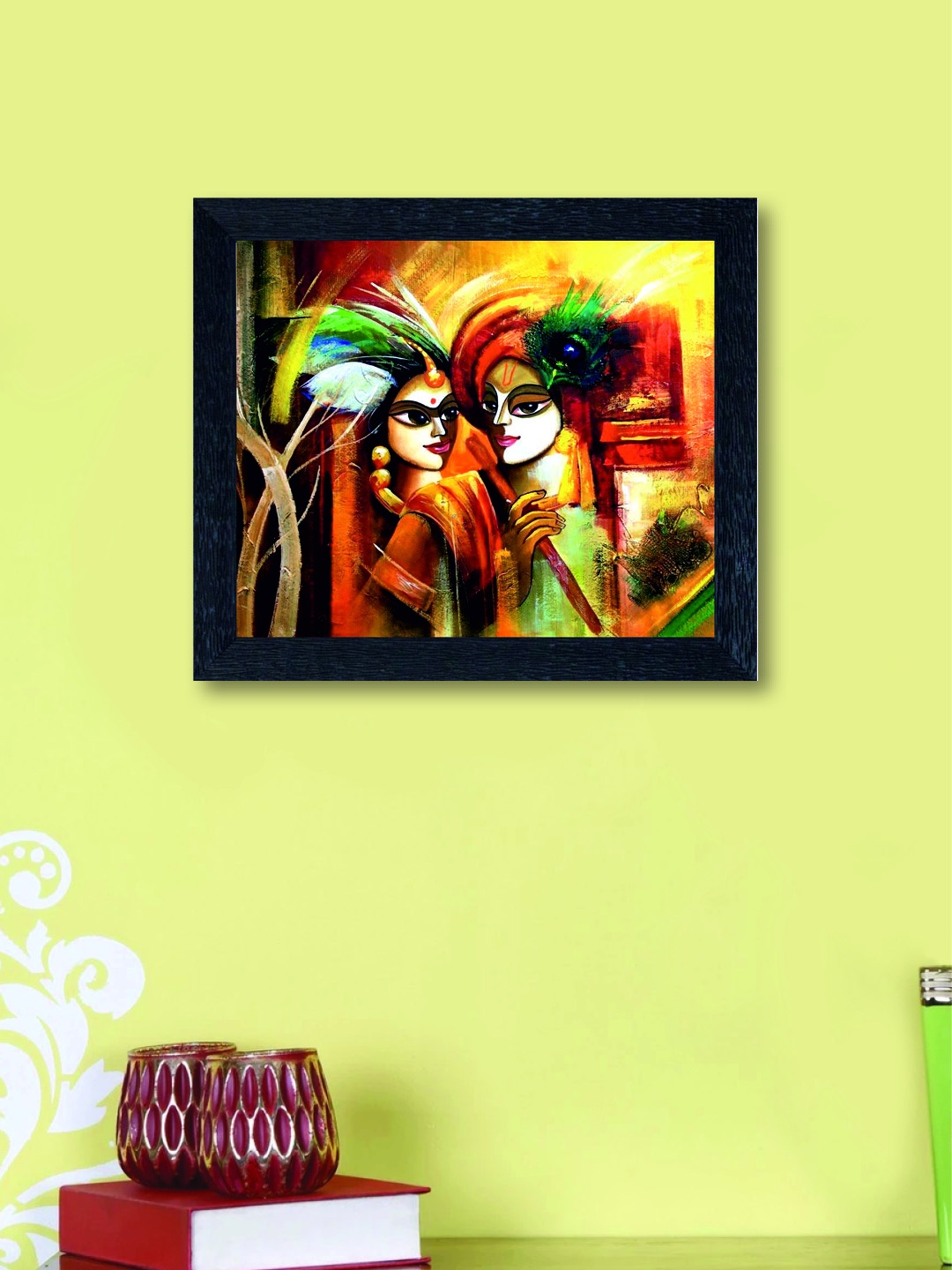 

nest ART Multicoloured Radha Krishna Synthetic Wood Wall Art, Multi