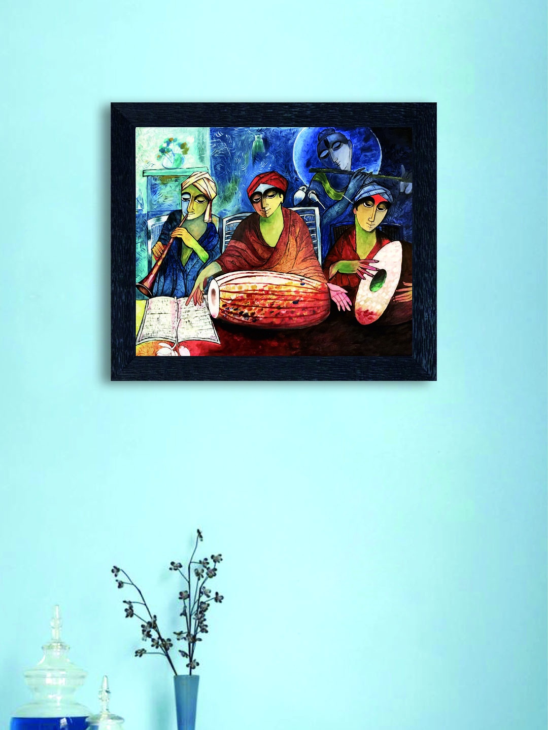 

nest ART Multicoloured Musicians Synthetic Wood Wall Art, Multi