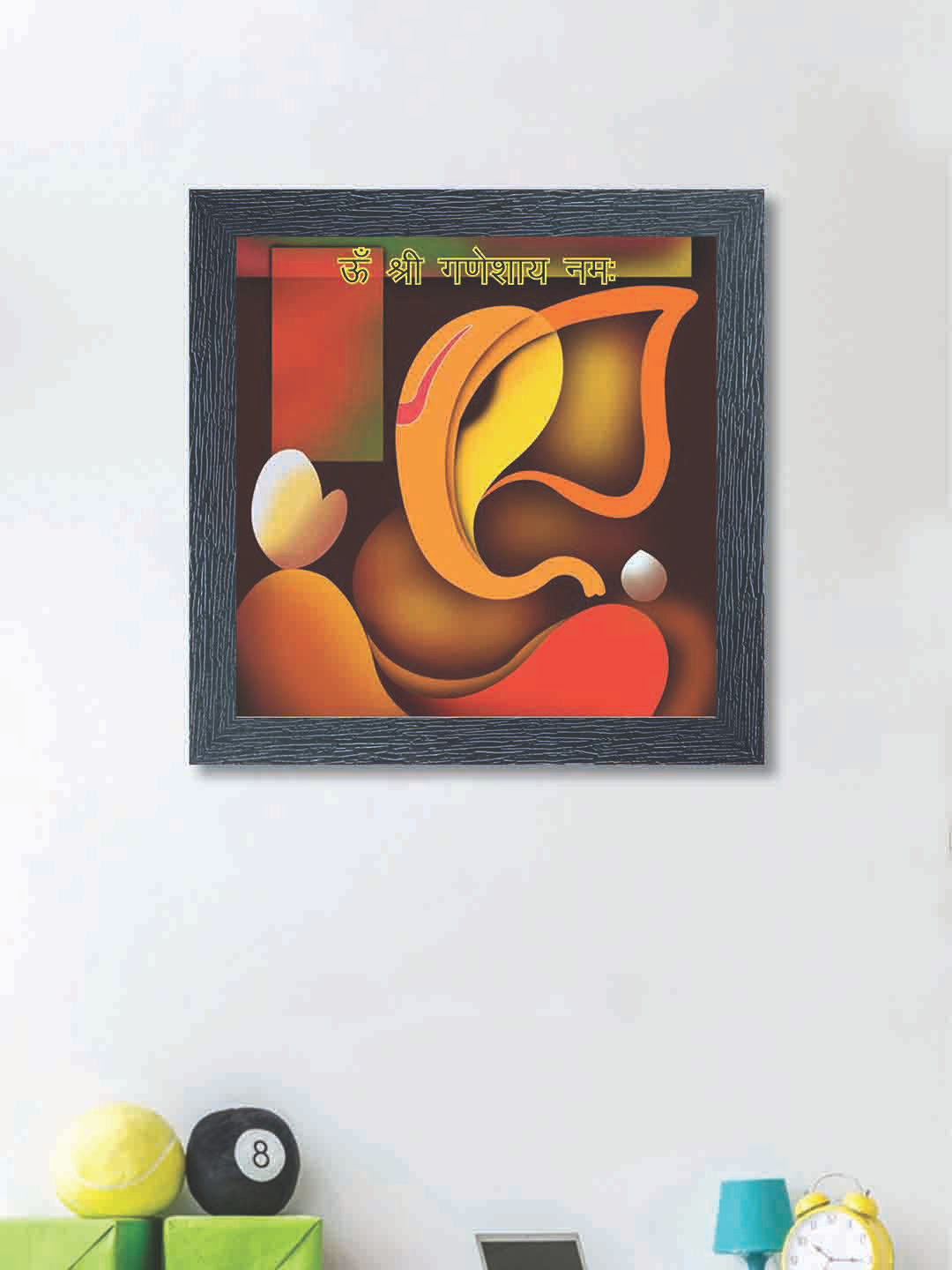 

nest ART Multicoloured Lord Ganesha Abstract Synthetic Wood Wall Art, Multi