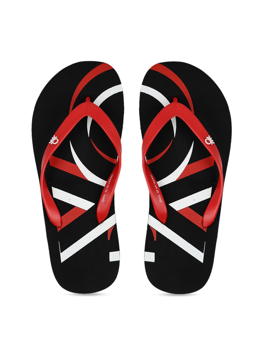 

United Colors of Benetton Men Red Printed Thong Flip Flops