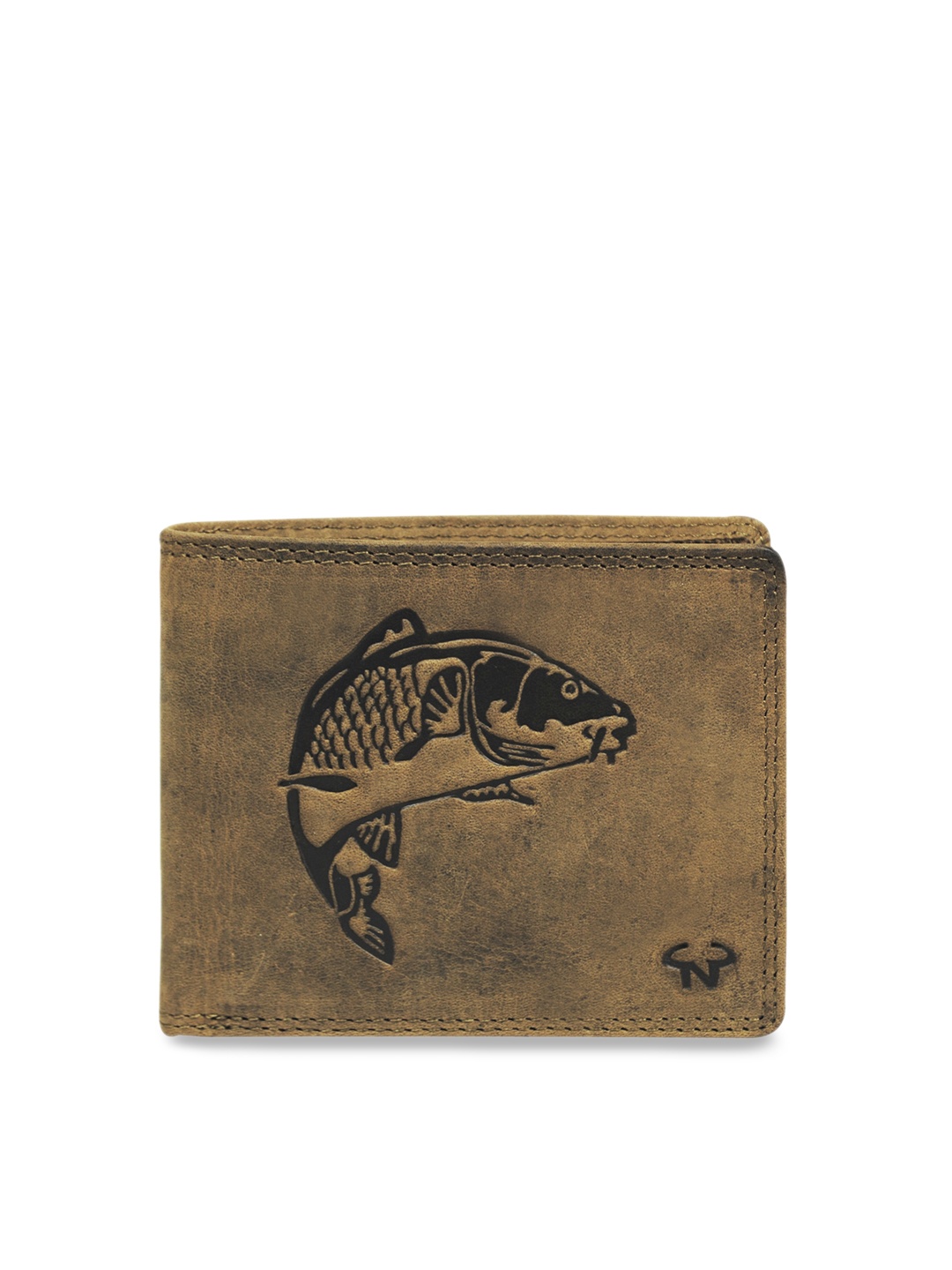 

CALFNERO Men Brown Textured Leather Two Fold Wallet