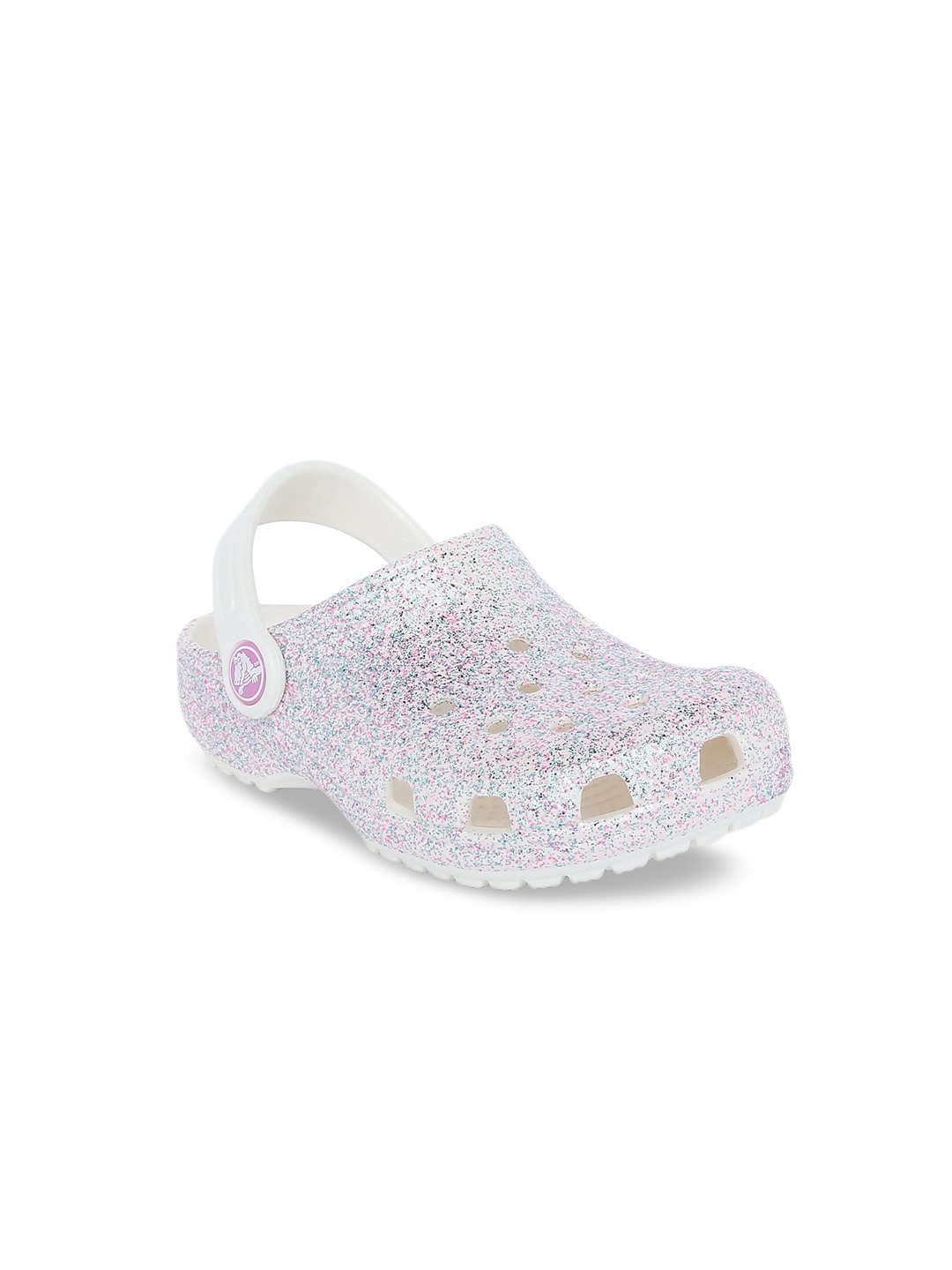 

Crocs Unisex Kids Off-White Classic Glittered Clogs