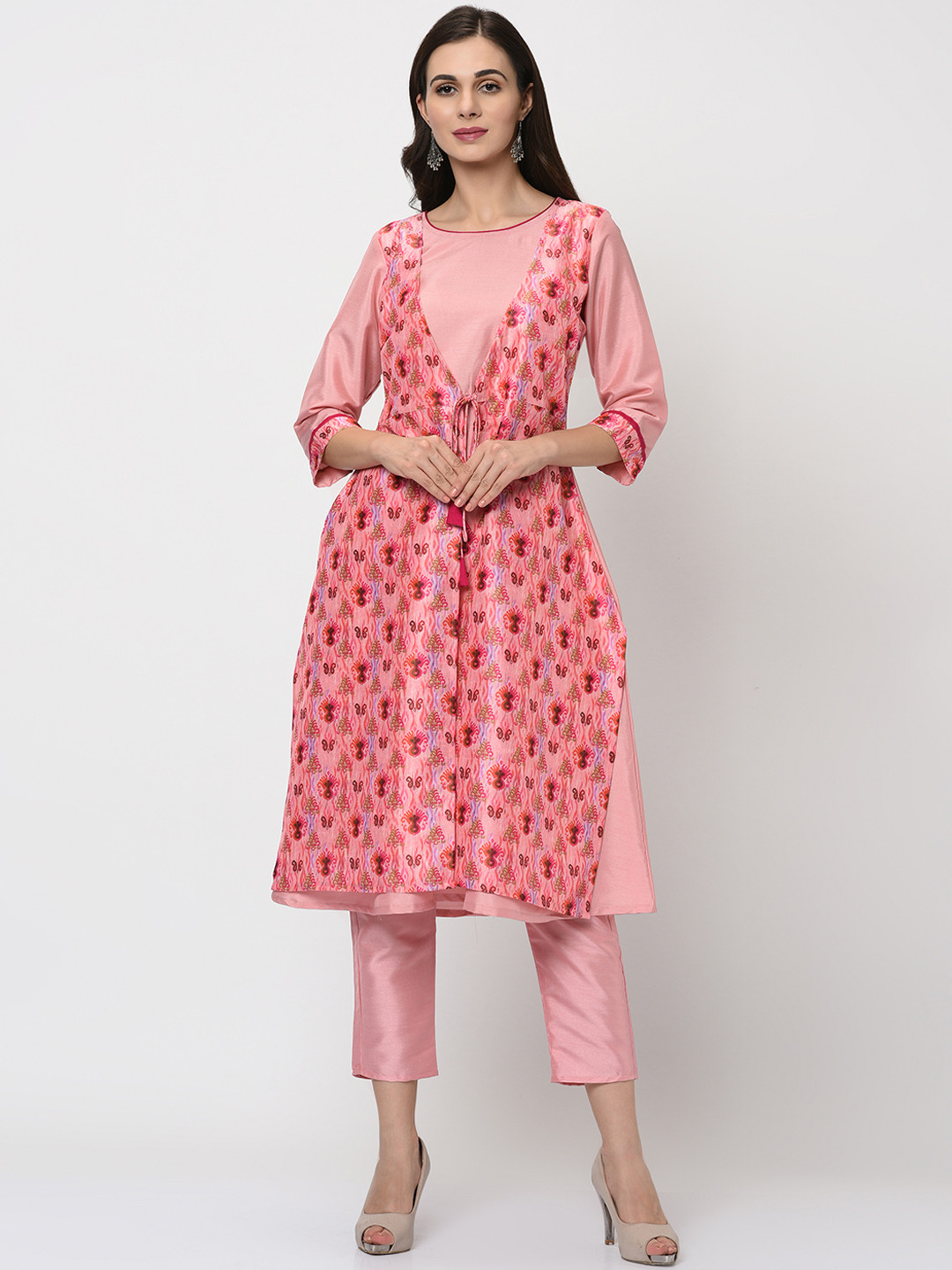 

ZIYAA Women Pink Printed Kurta with Trousers