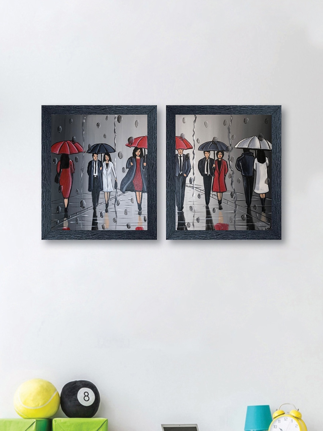 

nest ART Multicoloured Set of 2 Synthetic Wood Wall Art, Multi