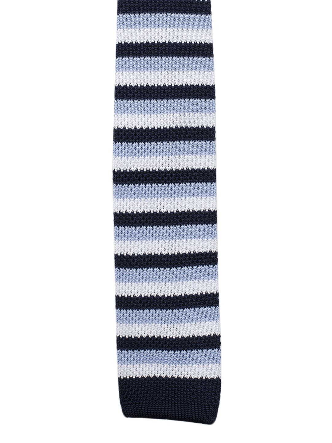 

Tossido Blue & Black Striped Knitted Broad Tie