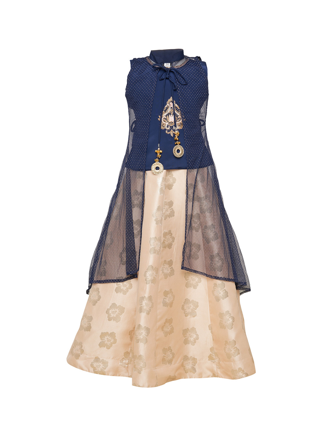 

BETTY Girls Ready to Wear Lehenga & Blouse with Shrug, Blue