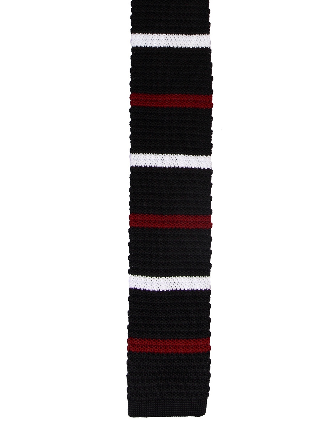 

Tossido Men Black & White Striped Knitted Tie