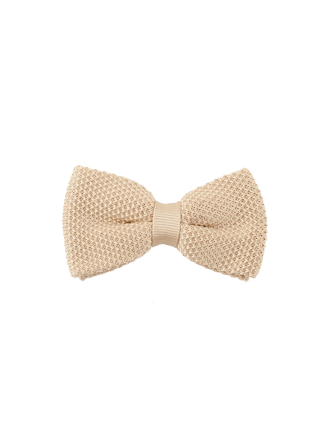 

Tossido Beige Woven Design Knitted Bow Tie