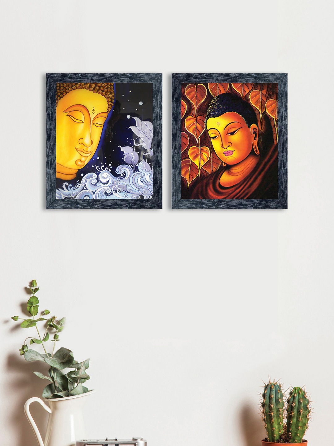 

nest ART Multicoloured Set of 2 Lord Buddha Synthetic Wood Wall Art, Multi