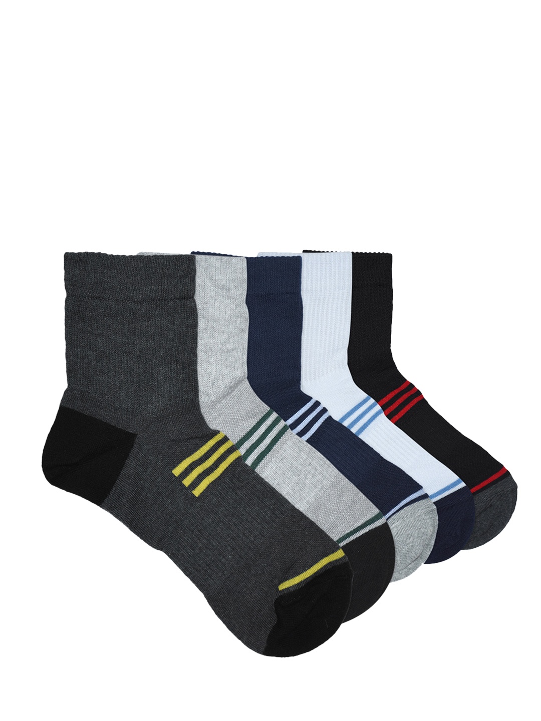 

Balenzia Men Pack of 5 Assorted Patterned Ankle-Length Socks