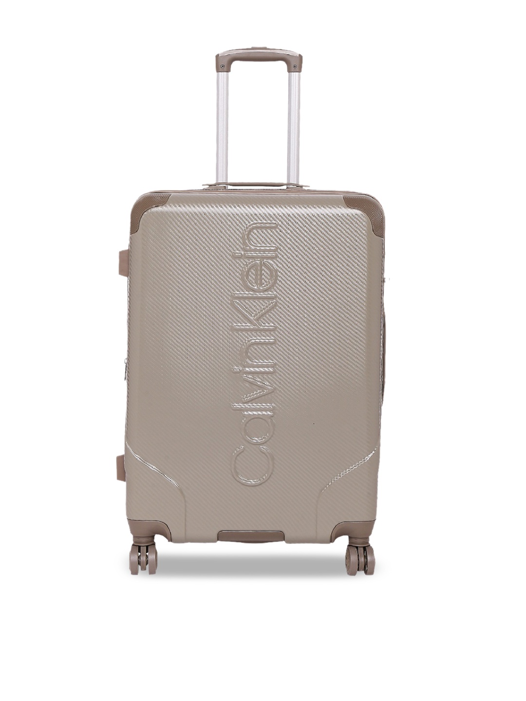 

Calvin Klein Grey Textured Obsessed Hard-Sided Cabin Trolley Suitcase