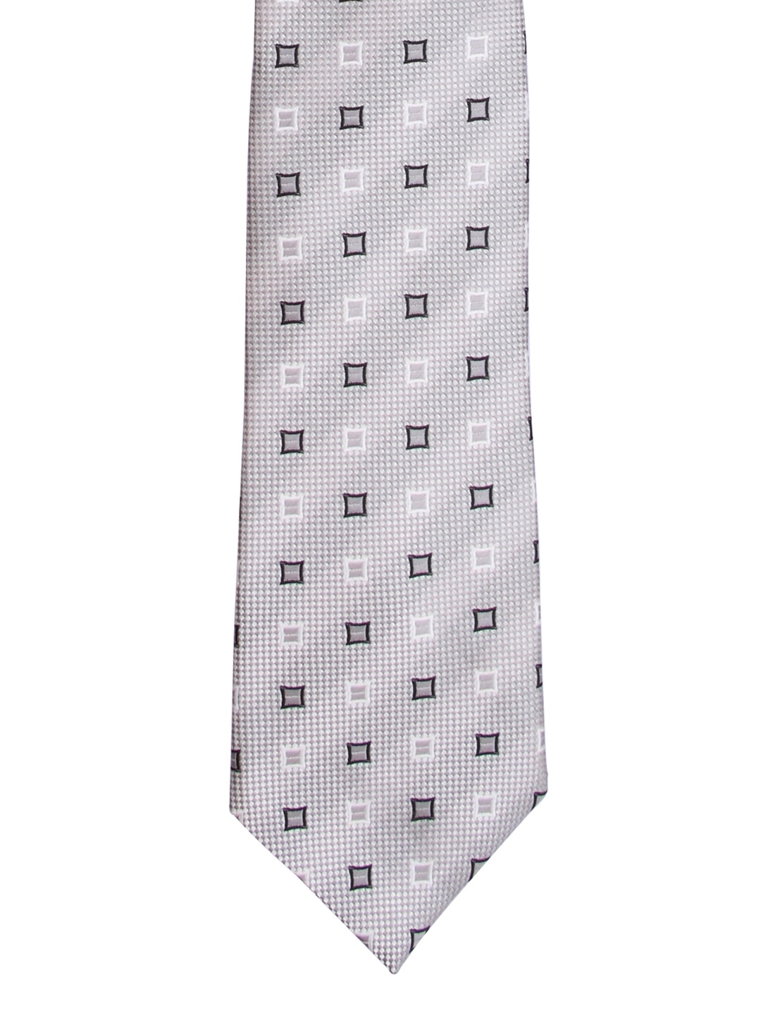 

Tossido Men Grey & White Woven Design Broad Tie