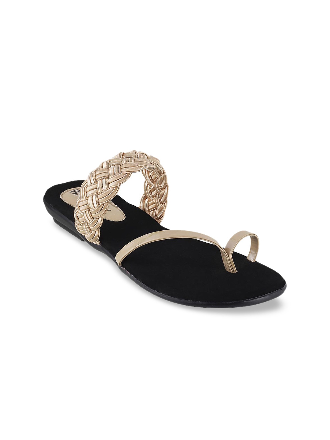 

WALKWAY by Metro Women Beige Woven Design One Toe Flats