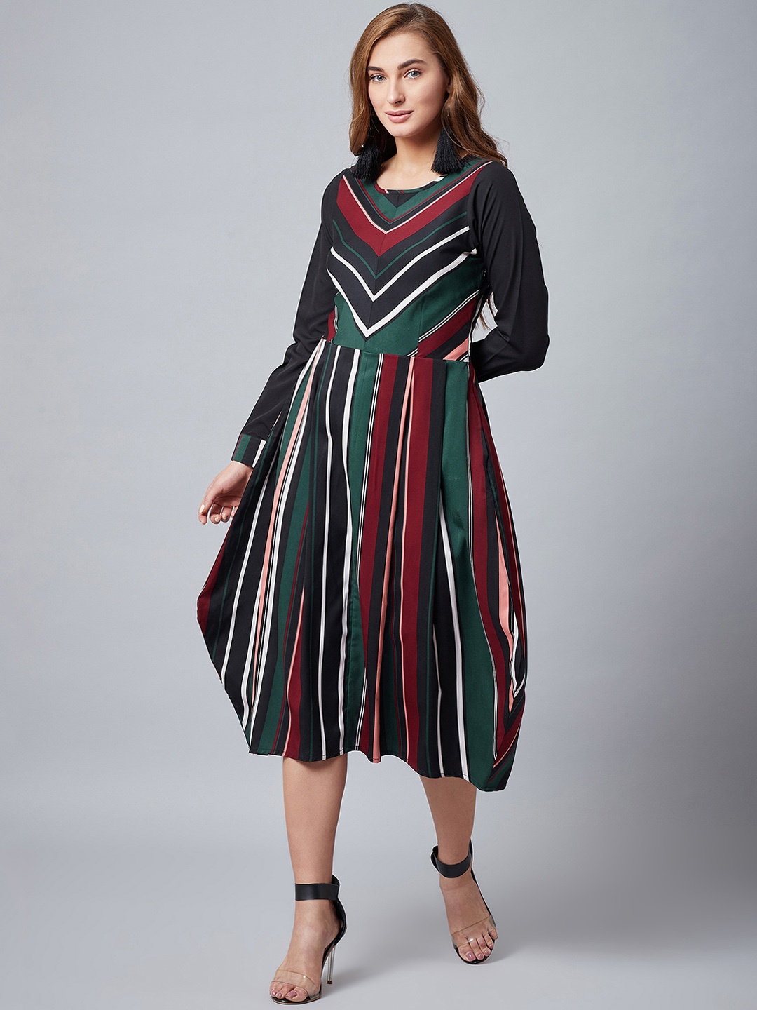 

Athena Women Multicoloured Fit and Flare Dress, Multi