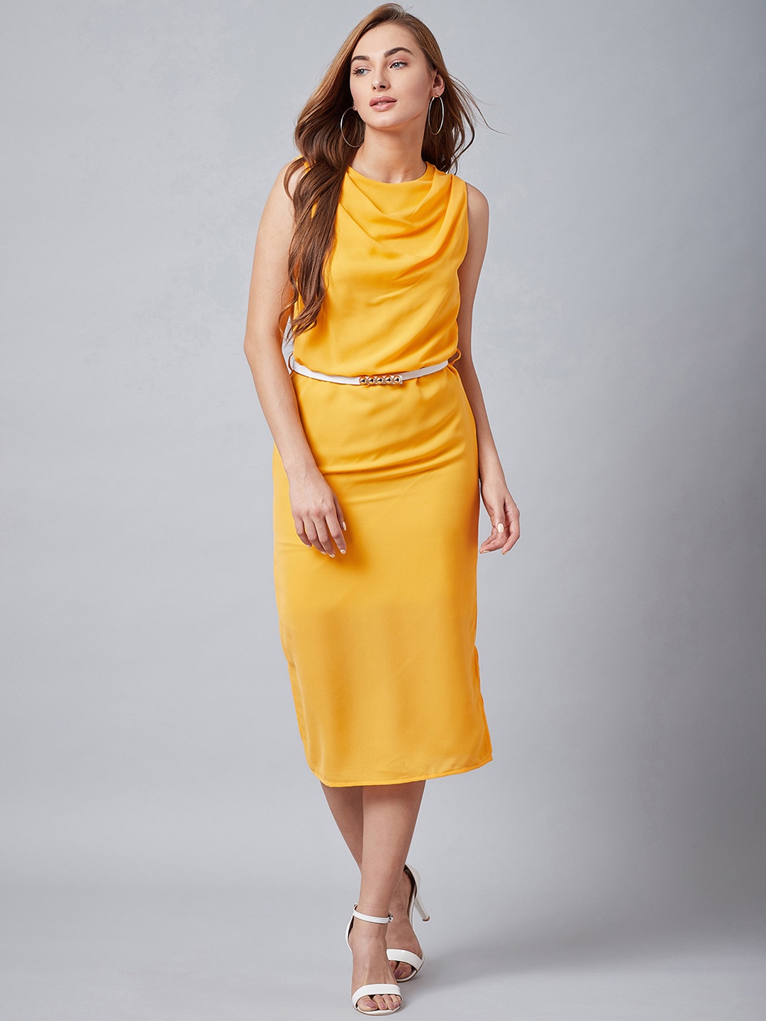 Athena Women Yellow Sheath Dress