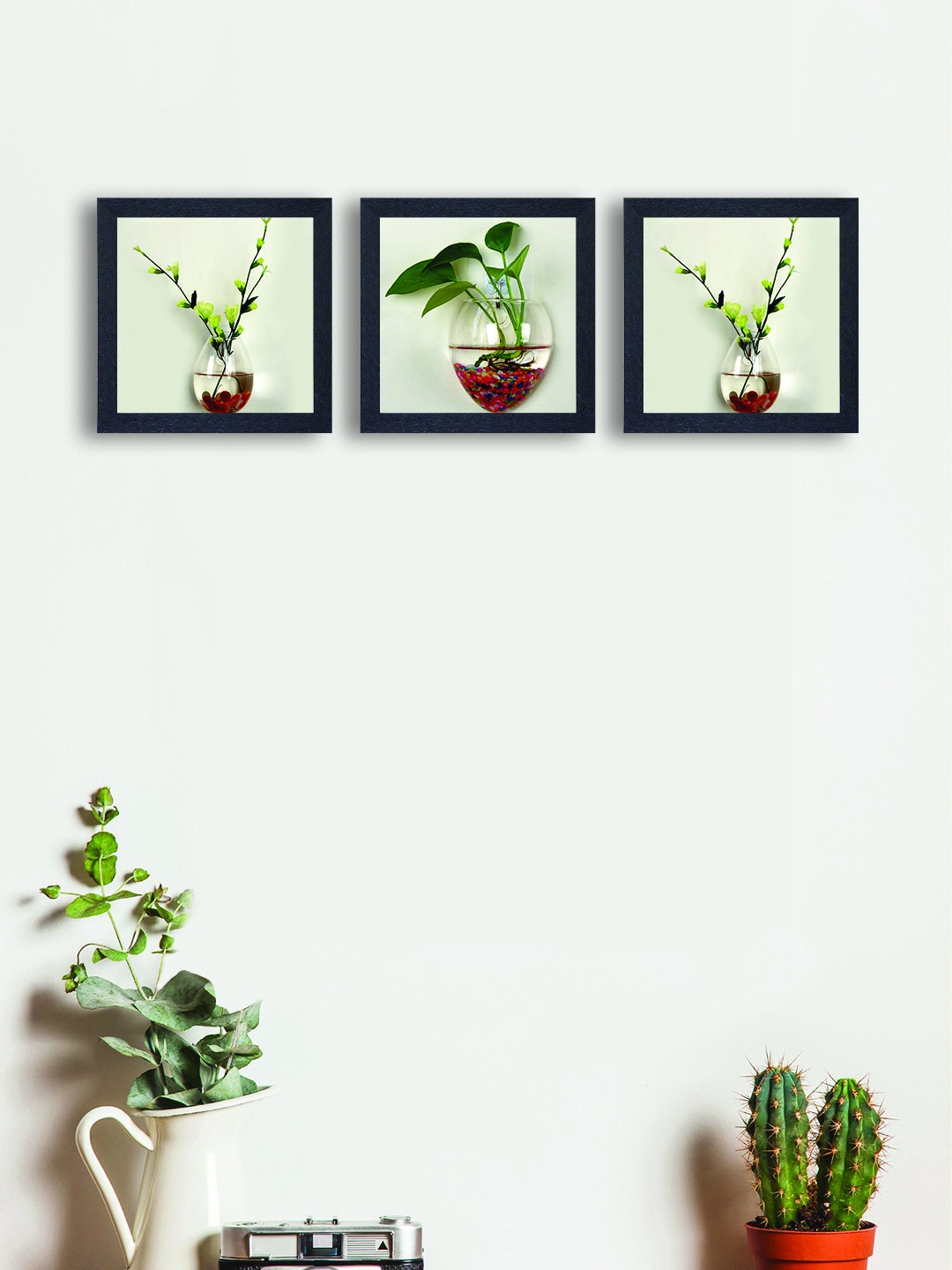 

nest ART Set of 3 Green Botanical Synthetic Wood Wall Art