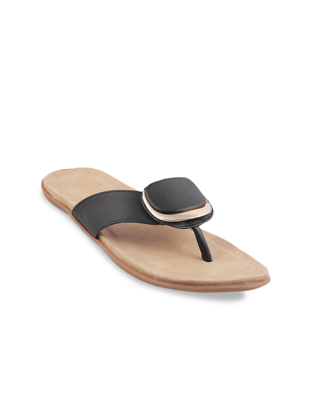 

WALKWAY by Metro Women Black Solid Open Toe Flats