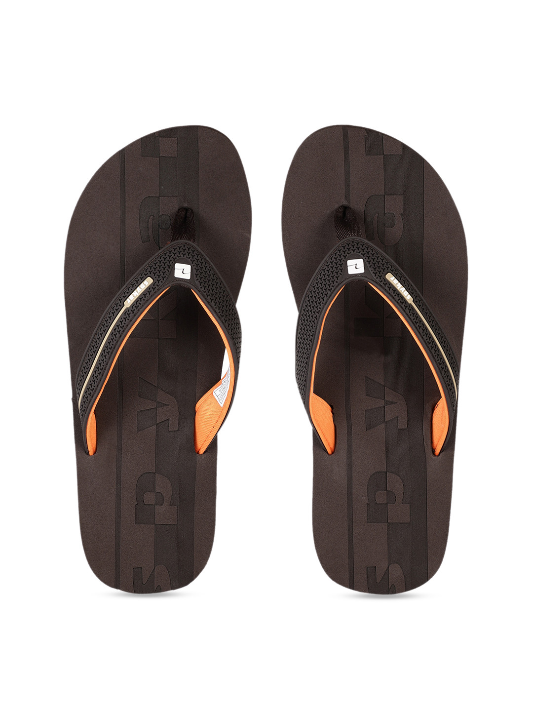 

SPYKAR Men Brown Striped Thong Flip-Flops