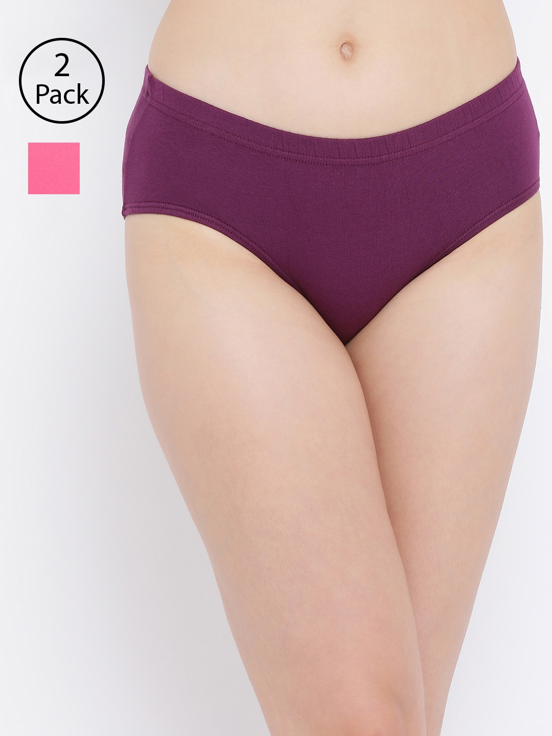 

Clovia Women Pack Of 2 Cotton Hipster Briefs COMPNC698XL, Pink