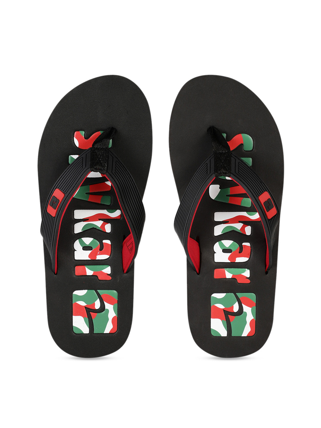

SPYKAR Men Black Printed Thong Flip-Flops